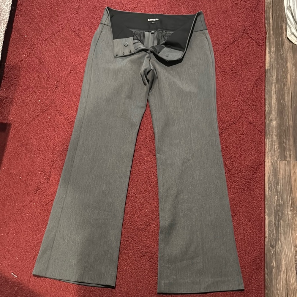 Express Editor Gray Straight-Leg Pants